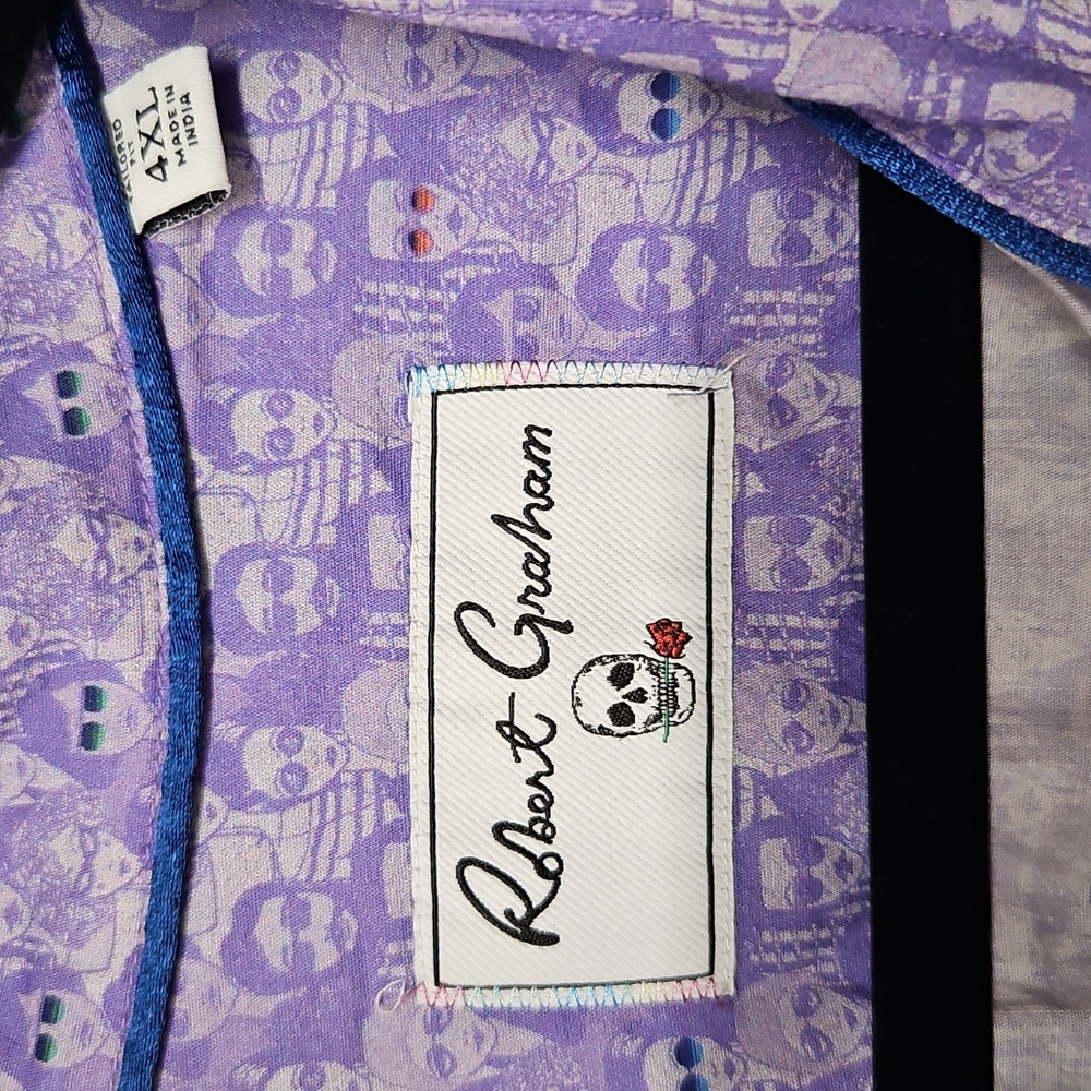 Robert Graham Purple Men's Shirt 4x SUCH AN INTERESTING PRINT! - Picture 2 of 9